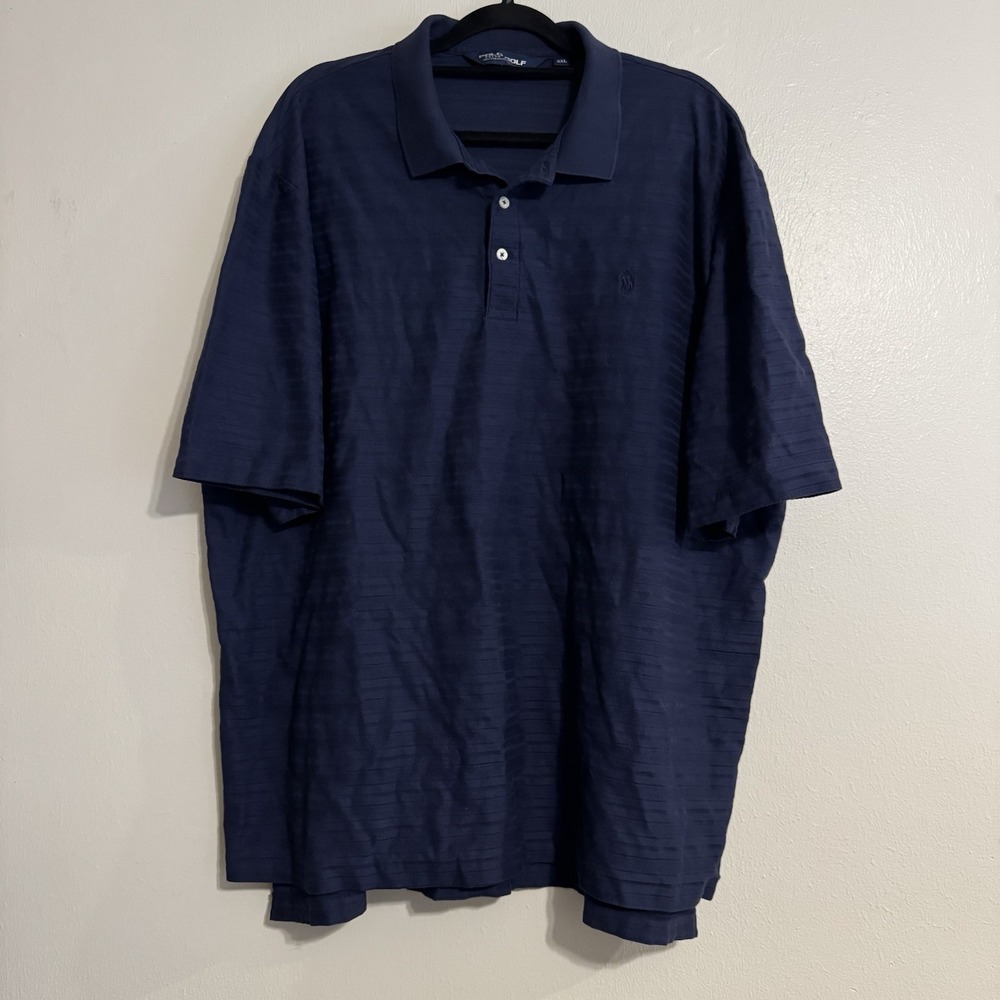 Polo Golf Ralph Lauren 2XL Shirt Mens Pima Cotton Navy Blue Collared Pony
